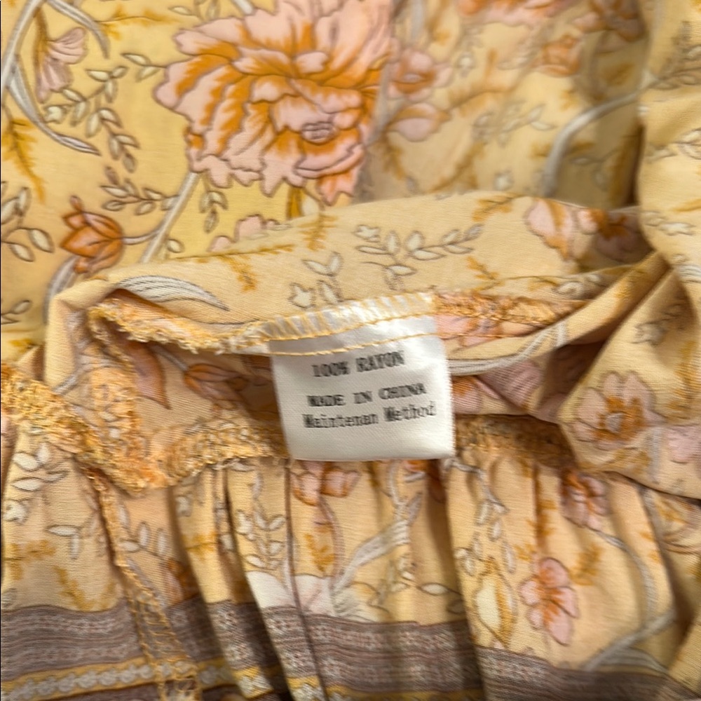 Floral Yellow and Brown Dress - Picture 8 of 11